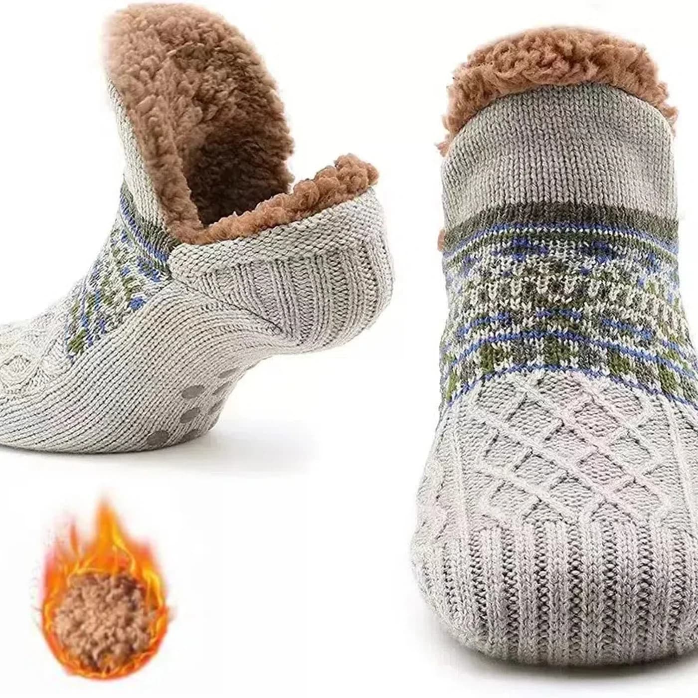 Nahaufnahme des weichen Fleecefutters der Wohlflausch Kuschelsocken
